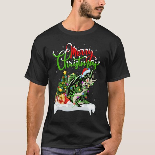 Walleye Fish Xmas Decorations Santa Walleye Chri Tシャツ (正面)