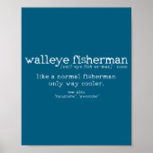 Walleye Fisherman Definition Funny Quote Fishing G ポスター (正面)