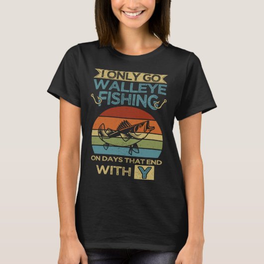 Walleye Fishing & Fisherman Angler Tシャツ (正面)