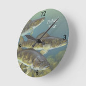 Walleye Pikeの「魚釣り絵画時間」と ラウンド壁時計 (傾斜)
