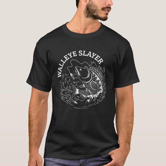 Walleye Slayer Walleye Fishing Tシャツ (正面)