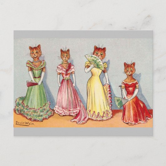 Wallflower Cats by Louis Wain ポストカード (正面)
