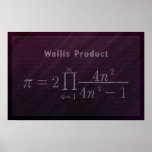 Wallis' Pi Formula - Math Poster ポスター<br><div class="desc">Wallis' Pi Formula with digits- Math Poster</div>