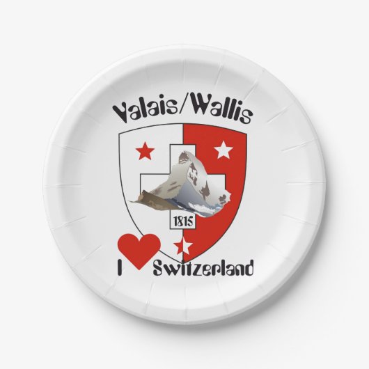 Wallis / Schweiz - Valais / Suisse Teller ペーパープレート (正面)