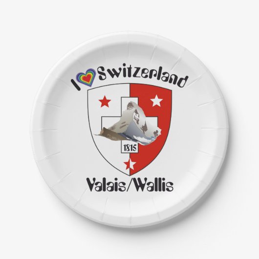 Wallis / Schweiz - Valais / Suisse Teller ペーパープレート (正面)
