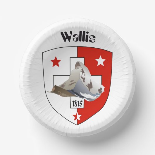 Wallis / Schweiz - Valais / Suisse Teller Schüssel ペーパーボウル (正面)