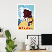 Wallis Switzerland Vintage Travel Poster ポスター (ホームオフィス)