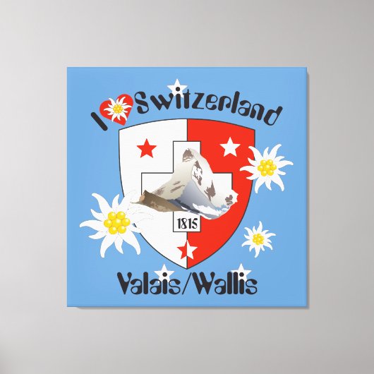 Wallis Valais Schweiz Suisse Leinwand キャンバスプリント (正面)