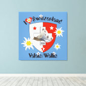 Wallis Valais Schweiz Suisse Leinwand キャンバスプリント (インサイチュ (ウッドフロア))