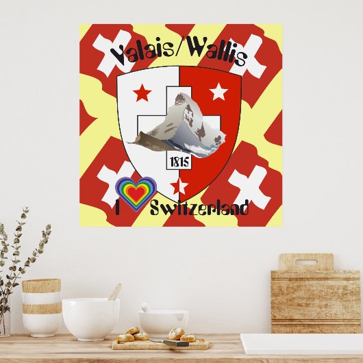 Wallis Valais Schweiz Suisse Poster ポスター (キッチン)