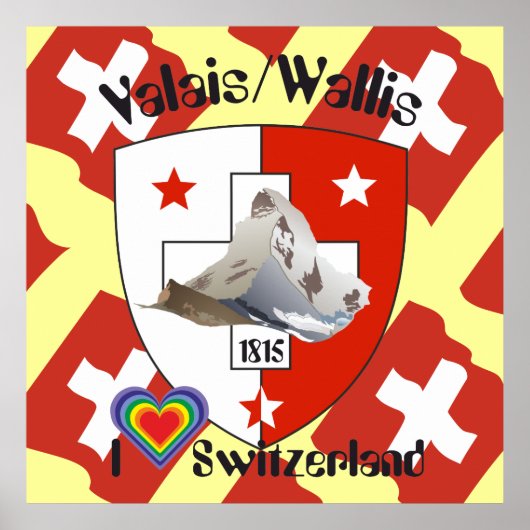 Wallis Valais Schweiz Suisse Poster ポスター (正面)