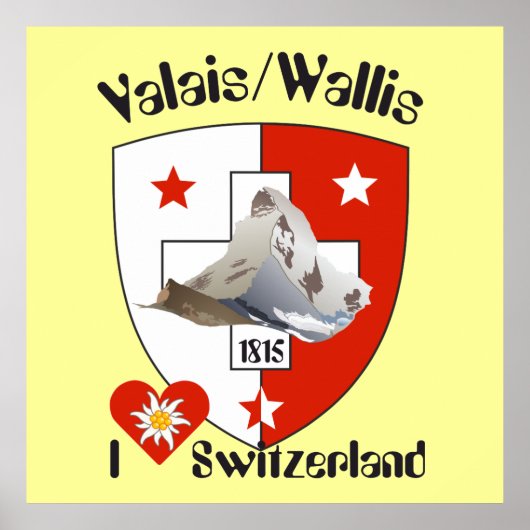 Wallis Valais Schweiz Suisse Poster ポスター (正面)