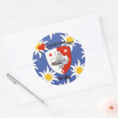 Wallis Valais Schweiz Suisse Svizzera Aufkleber ラウンドシール (封筒)