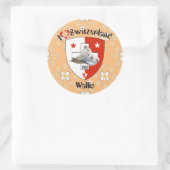 Wallis Valais Schweiz Suisse Svizzera Aufkleber ラウンドシール (バッグ)