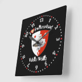 Wallis Valais Schweiz Suisse Uhr スクエア壁時計 (傾斜)