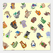 Wallpaper Educational print with a fun animal alph 壁紙 (正面)