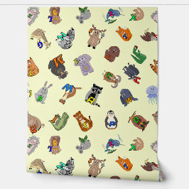 Wallpaper Educational print with a fun animal alph 壁紙