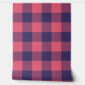 Wallpaper Hot Pink Magenta Indigo Buffalo Plaid 壁紙