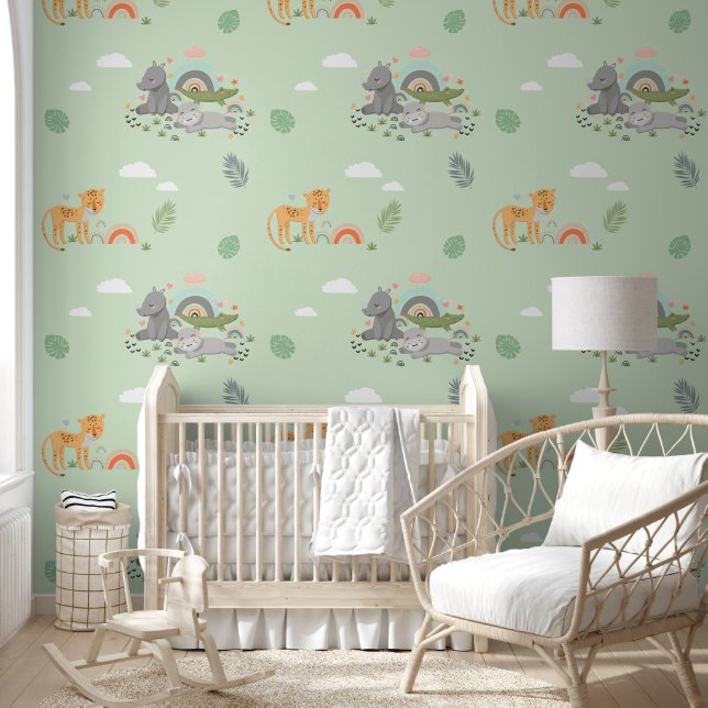 Wallpaper with pattern  wild African animals. 壁紙 (キッズ)