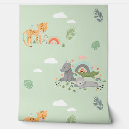 Wallpaper with pattern  wild African animals. 壁紙
