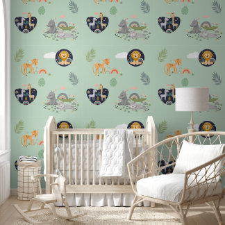 Wallpaper with pattern  wild African animals. 壁紙