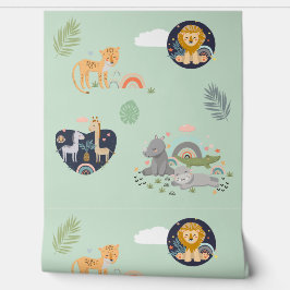Wallpaper with pattern  wild African animals. 壁紙