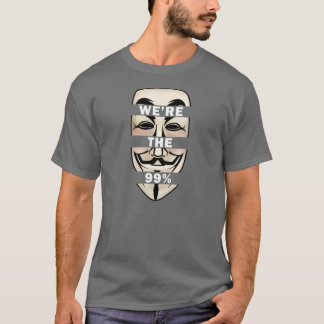 WALLSTREETを占めて下さい: 匿名私達は99%才です! Tシャツ