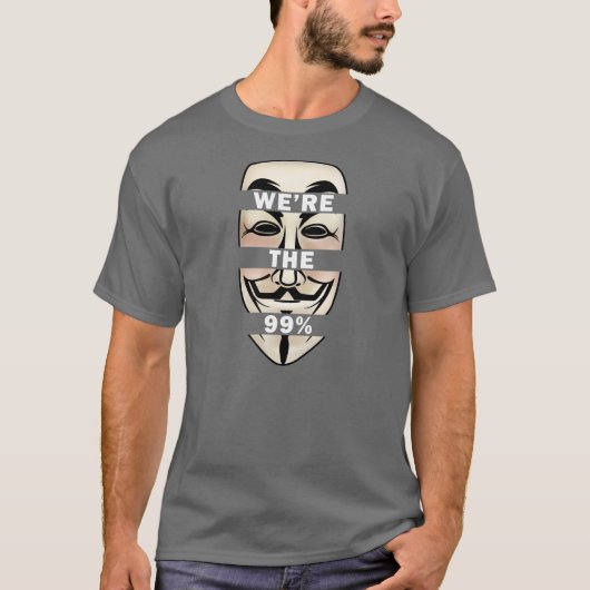 WALLSTREETを占めて下さい: 匿名私達は99%才です! Tシャツ (正面)