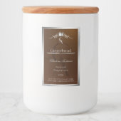 Walnut Brown Product Label Silver Frame Monogram フードラベル (正面)