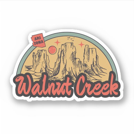 Walnut Creek、アリゾナステッカー シール (正面)