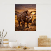 Walnut Rhinoceros Plains ポスター (キッチン)