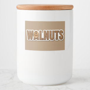 Walnut, Sticker for Food Container, by Natasha Us フードラベル