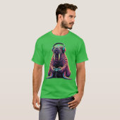 Walrus Gaming Animal Video Games Funny Walrus Prem Tシャツ (正面フル)