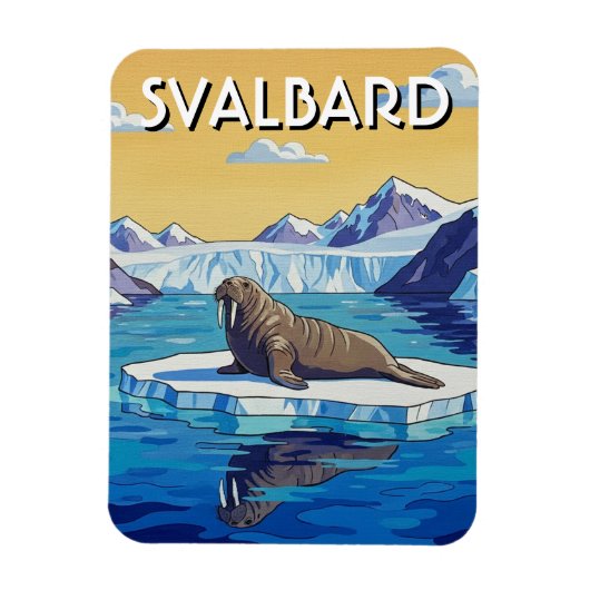 Walrus in Svalbard Norway マグネット (縦)