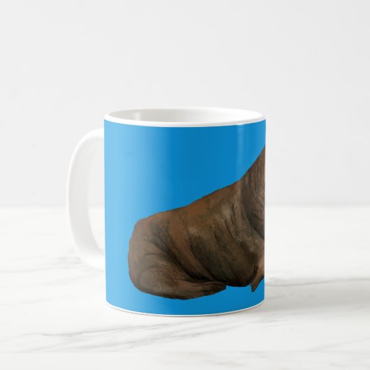 Walrus Mug on Blue コーヒーマグカップ (正面左)