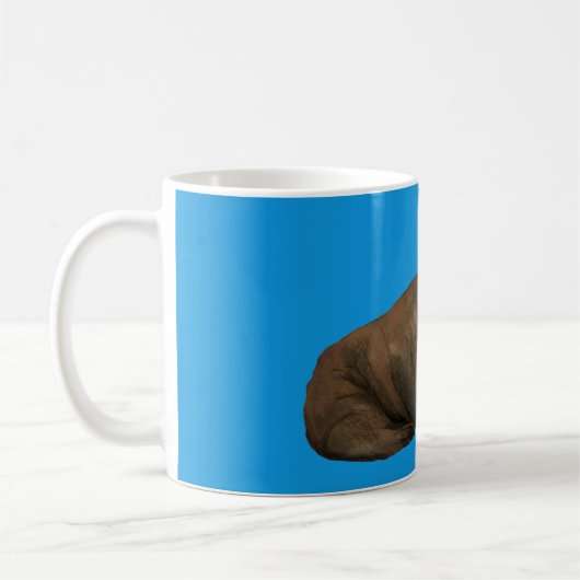 Walrus Mug on Blue コーヒーマグカップ (左)