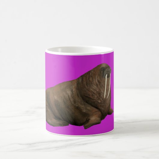 Walrus Mug on Pink コーヒーマグカップ (中央)