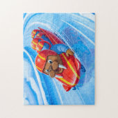 Walrus Racing Down the Track in a Fast Bobsleigh R ジグソーパズル (縦)