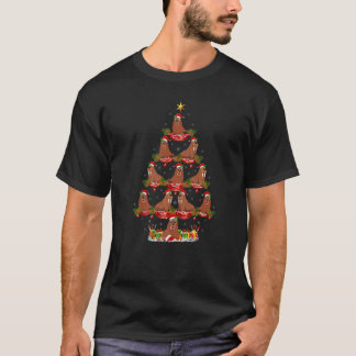 Walrus  Xmas Holiday Santa Walrus Christmas Tree Tシャツ