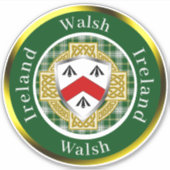 Walsh Irish Shield/Celtic Cross Personalized シール (正面)