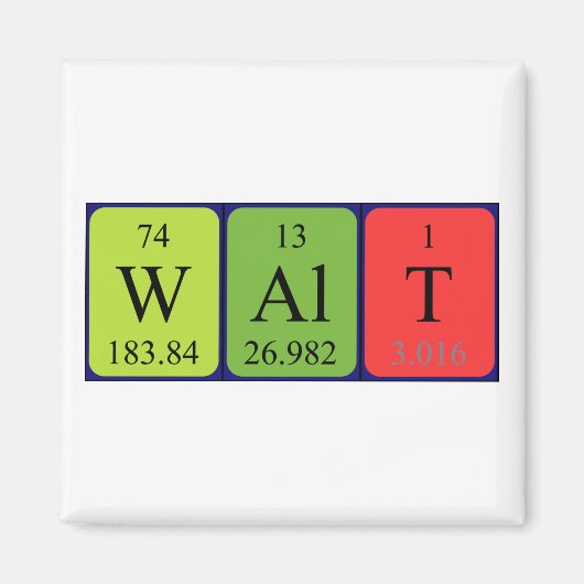 Walt周期表名磁石 マグネット (正面)