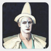 Walt Kuhnによるピエロとしてのアーティストポートレート スクエアシール (正面)