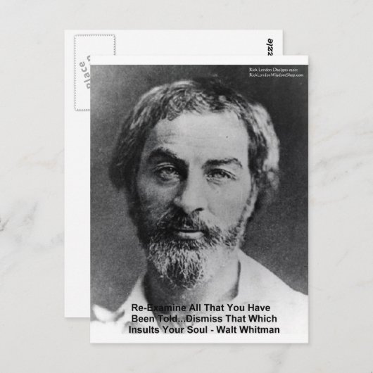 Walt Whitman "魂を侮辱"引用文ギフト&カード ポストカード (正面/裏面)
