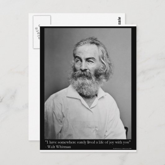 Walt Whitman Joy With You Love引用文マグティーなど ポストカード (正面/裏面)