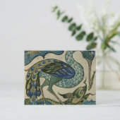 Walter Craneによるヘロンと魚のタイルデザイン ポストカード (スタンド正面)