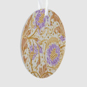 Walter Crane Arts and Crafts Purple Floral Art オーナメント (正面)
