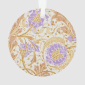 Walter Crane Arts and Crafts Purple Floral Art オーナメント (裏面)