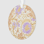 Walter Crane Arts and Crafts Purple Floral Art オーナメント (正面)