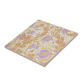 Walter Crane Arts and Crafts Purple Floral Art タイル (側面)