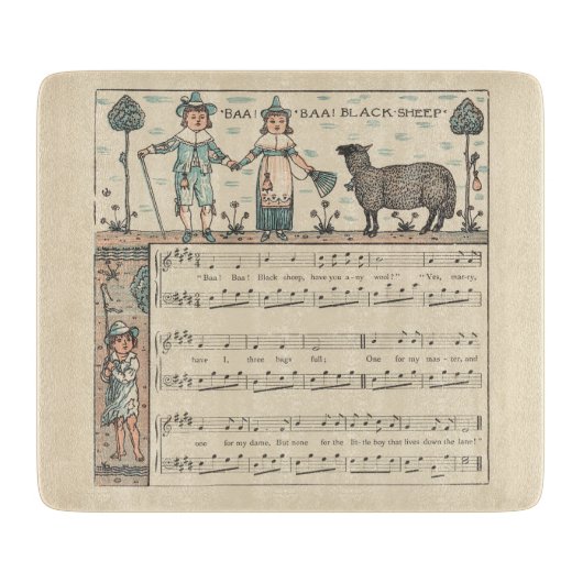 Walter Crane Baa Baa Black Sheep Nursery Rhyme  カッティングボード (正面)